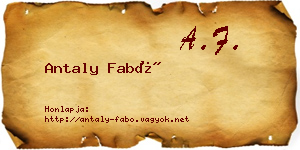 Antaly Fabó névjegykártya